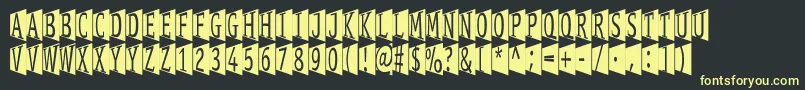 Stageglyphs-fontti – keltaiset fontit mustalla taustalla