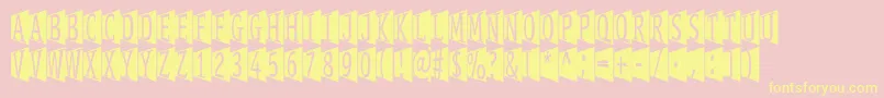 Stageglyphs Font – Yellow Fonts on Pink Background