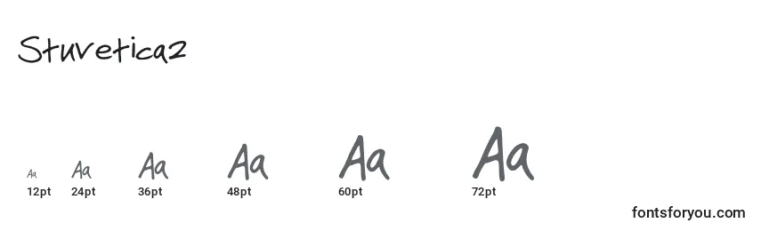 Размеры шрифта Stuvetica2