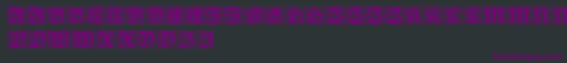 RedivivaZierbuchstaben-Schriftart – Violette Schriften auf schwarzem Hintergrund