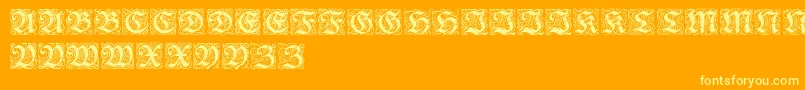 RedivivaZierbuchstaben Font – Yellow Fonts on Orange Background