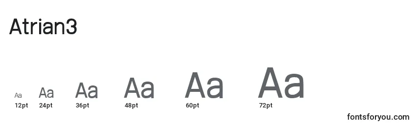 Размеры шрифта Atrian3