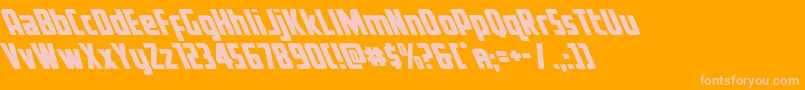 Voyagefantstraightleft Font – Pink Fonts on Orange Background