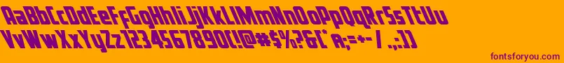 Voyagefantstraightleft Font – Purple Fonts on Orange Background