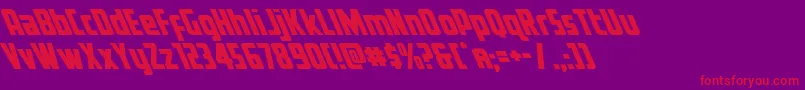 Voyagefantstraightleft Font – Red Fonts on Purple Background