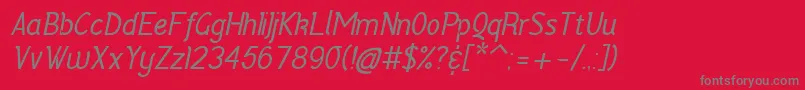 Шрифт VercingetorixItalic – серые шрифты на красном фоне
