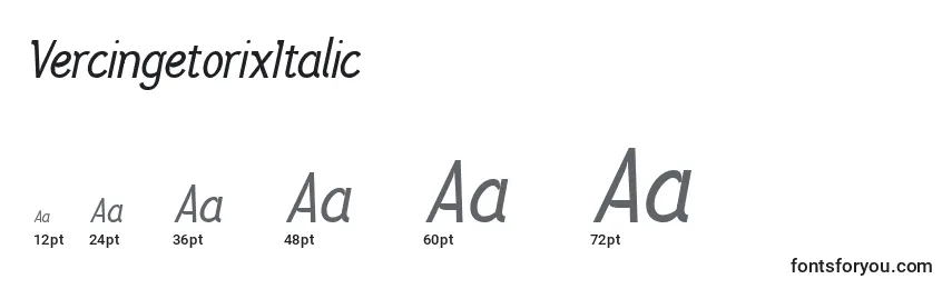 Размеры шрифта VercingetorixItalic