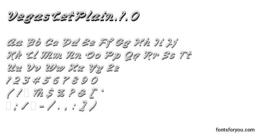 Шрифт VegasLetPlain.1.0 – алфавит, цифры, специальные символы