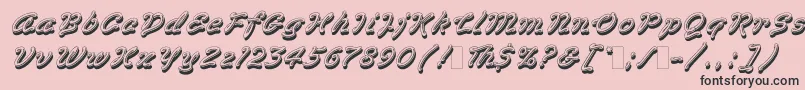 VegasLetPlain.1.0 Font – Black Fonts on Pink Background
