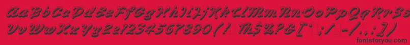 VegasLetPlain.1.0 Font – Black Fonts on Red Background