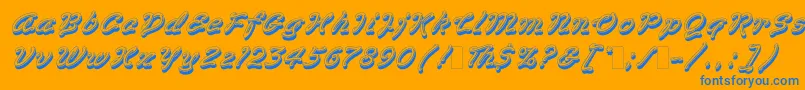 フォントVegasLetPlain.1.0 – オレンジの背景に青い文字