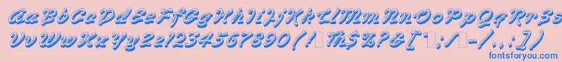 VegasLetPlain.1.0 Font – Blue Fonts on Pink Background
