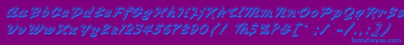 VegasLetPlain.1.0-Schriftart – Blaue Schriften auf violettem Hintergrund