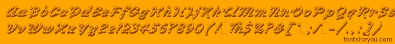 VegasLetPlain.1.0 Font – Brown Fonts on Orange Background