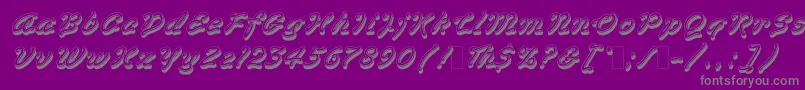 VegasLetPlain.1.0 Font – Gray Fonts on Purple Background