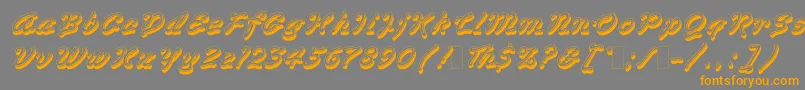 VegasLetPlain.1.0 Font – Orange Fonts on Gray Background