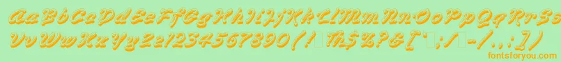 VegasLetPlain.1.0 Font – Orange Fonts on Green Background