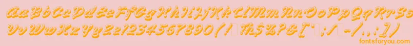 VegasLetPlain.1.0 Font – Orange Fonts on Pink Background