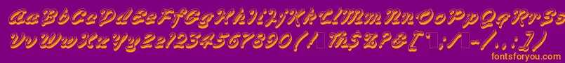 VegasLetPlain.1.0 Font – Orange Fonts on Purple Background