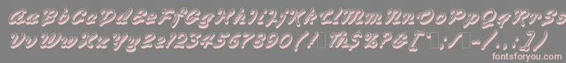 VegasLetPlain.1.0 Font – Pink Fonts on Gray Background