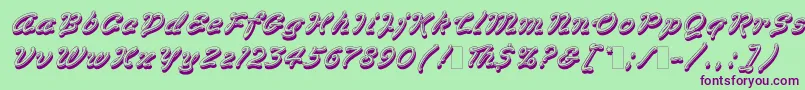 VegasLetPlain.1.0-Schriftart – Violette Schriften auf grünem Hintergrund