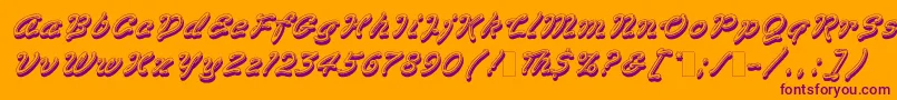 VegasLetPlain.1.0 Font – Purple Fonts on Orange Background