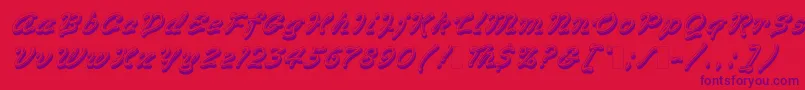 VegasLetPlain.1.0 Font – Purple Fonts on Red Background