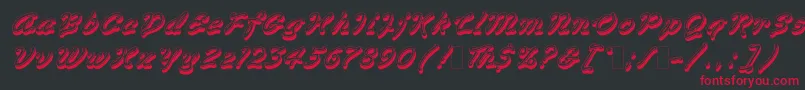 フォントVegasLetPlain.1.0 – 黒い背景に赤い文字