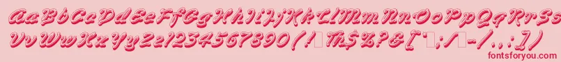 VegasLetPlain.1.0 Font – Red Fonts on Pink Background