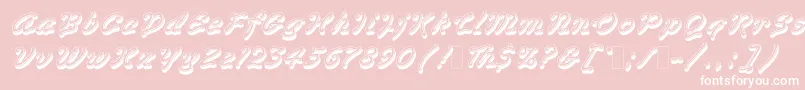 VegasLetPlain.1.0 Font – White Fonts on Pink Background