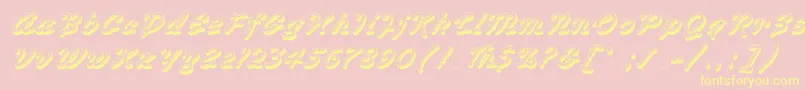 VegasLetPlain.1.0-Schriftart – Gelbe Schriften auf rosa Hintergrund