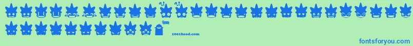 Punksmileys Font – Blue Fonts on Green Background