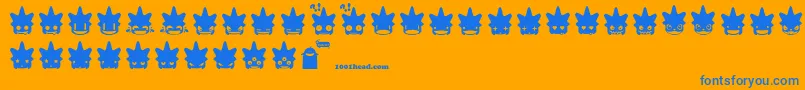 Punksmileys Font – Blue Fonts on Orange Background