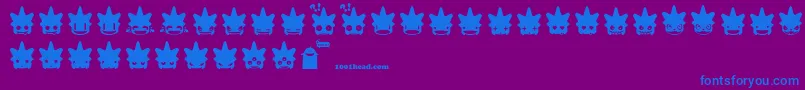 Punksmileys Font – Blue Fonts on Purple Background