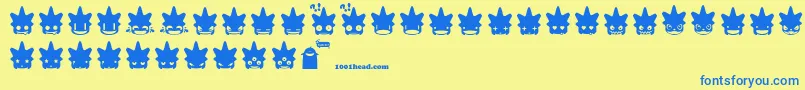 Punksmileys Font – Blue Fonts on Yellow Background