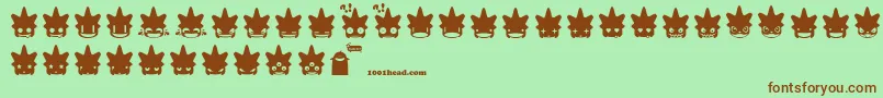 Punksmileys Font – Brown Fonts on Green Background