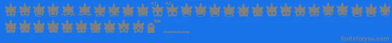 Weitere Informationen zur Punksmileys-Schriftart Punksmileys-Schriftart – Graue Schriften auf blauem Hintergrund
