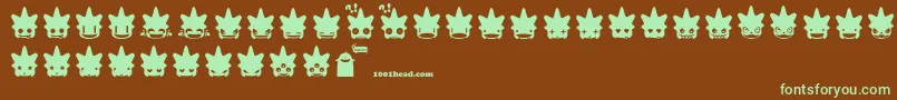 Punksmileys Font – Green Fonts on Brown Background