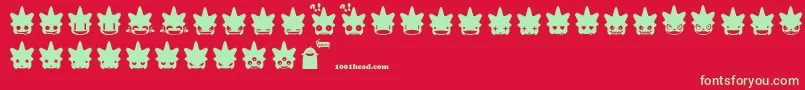 Punksmileys Font – Green Fonts on Red Background