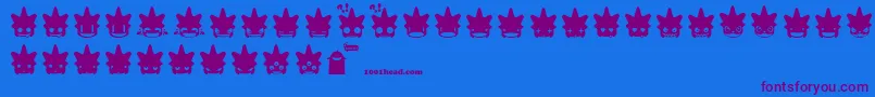 Punksmileys Font – Purple Fonts on Blue Background