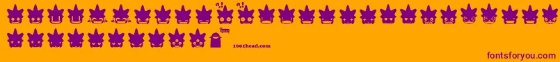 Punksmileys Font – Purple Fonts on Orange Background