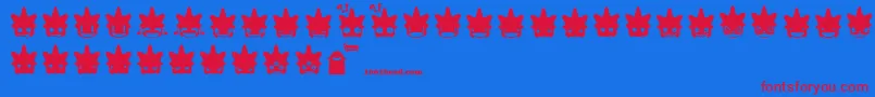 Punksmileys Font – Red Fonts on Blue Background
