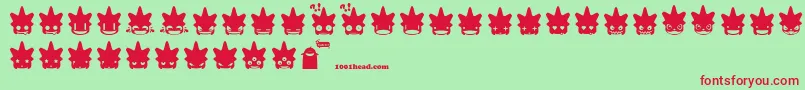 Punksmileys Font – Red Fonts on Green Background
