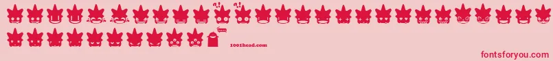 Punksmileys Font – Red Fonts on Pink Background