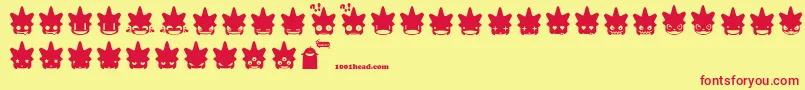 Punksmileys Font – Red Fonts on Yellow Background