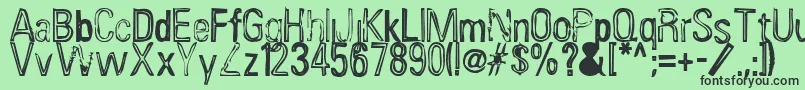 InfluenzaAsian Font – Black Fonts on Green Background