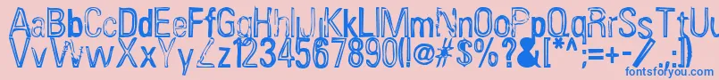 InfluenzaAsian Font – Blue Fonts on Pink Background