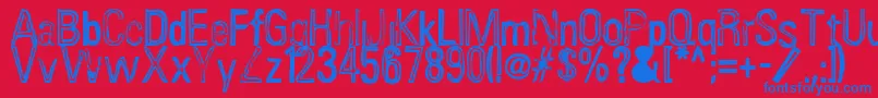 InfluenzaAsian Font – Blue Fonts on Red Background