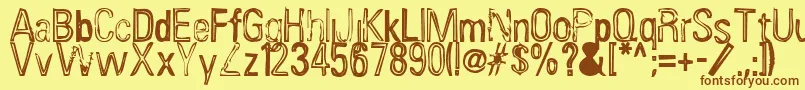 InfluenzaAsian Font – Brown Fonts on Yellow Background