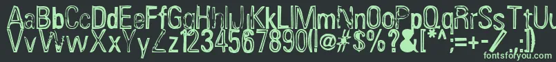 InfluenzaAsian Font – Green Fonts on Black Background